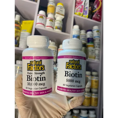 [MỸ] viên Biotin Extra Strength 10,000mcg 60 viên khoẻ da tóc móng Natural factors