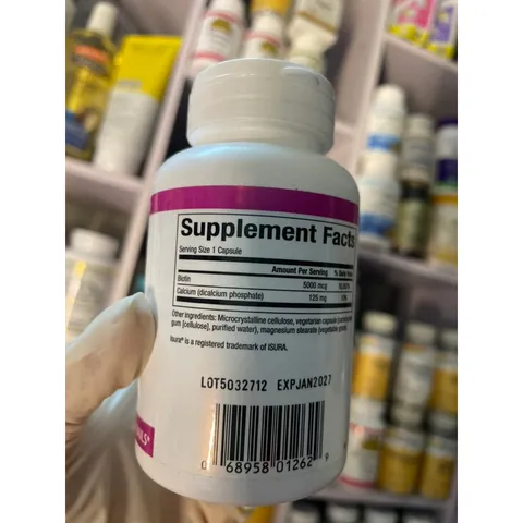 [MỸ] viên Biotin Extra Strength 10,000mcg 60 viên khoẻ da tóc móng Natural factors