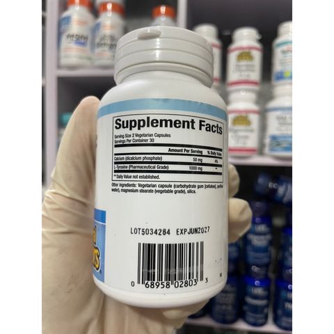 [MỸ] Viên L-Tyrosine 1000mg 60 viên ( 500mg per capsule ) Natural Factors tăng mức độ chất dẫn truyền tế bào TK