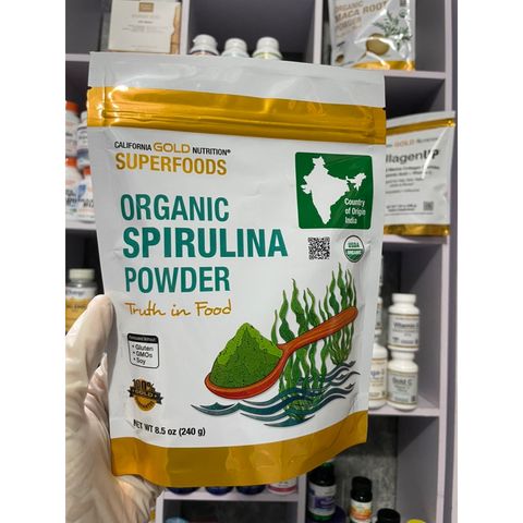 [MỸ] Bột Tảo Superfoods Organic Spirulina Powder California Gold Nutrition® 240g