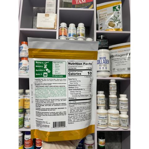[MỸ] Bột Tảo Superfoods Organic Spirulina Powder California Gold Nutrition® 240g