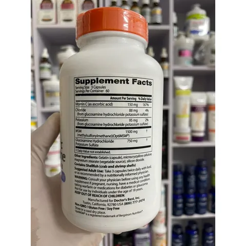 [MỸ] Viên Synergistic Glucosamine MSM Formula with OptiMSM Doctor's Best tóc, làn da và móng tay khớp sụn xương