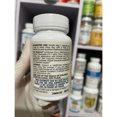 [MỸ] viên Zinc Balance® vegan 100 viên Jarrow Formulas