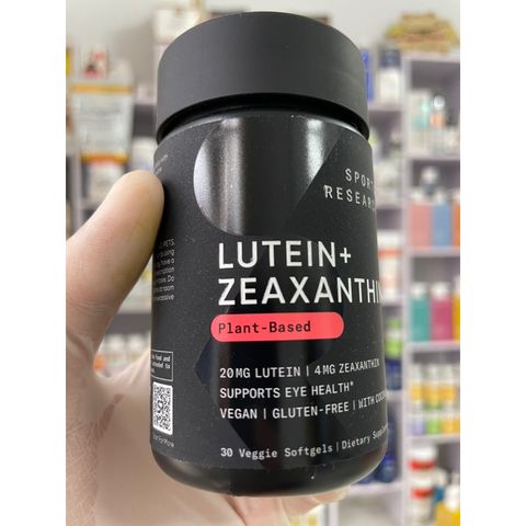 [MỸ] Viên 20 mg Lutein, 4 mg Zeaxanthin plant based 30 viên Sports Research Hỗ trợ sức khỏe mắt