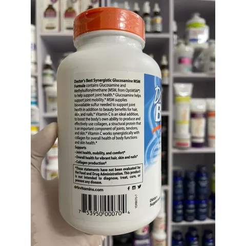 [MỸ] Viên Synergistic Glucosamine MSM Formula with OptiMSM Doctor's Best tóc, làn da và móng tay khớp sụn xương