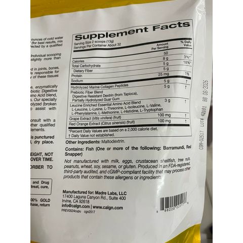 [MỸ] Bột Peptide Collagen Thuỷ phân GLP-1 Support Formula 410g California Gold Nutrition