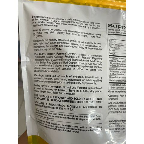 [MỸ] Bột Peptide Collagen Thuỷ phân GLP-1 Support Formula 410g California Gold Nutrition