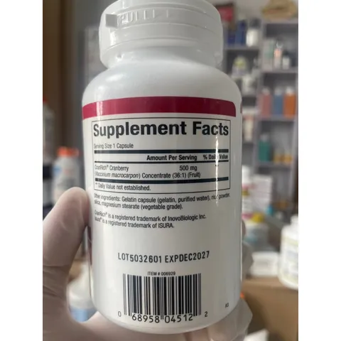 [MỸ] Viên uống 500mg CranRich Super Strength Cranberry Concentrate 90 viên Natural factors