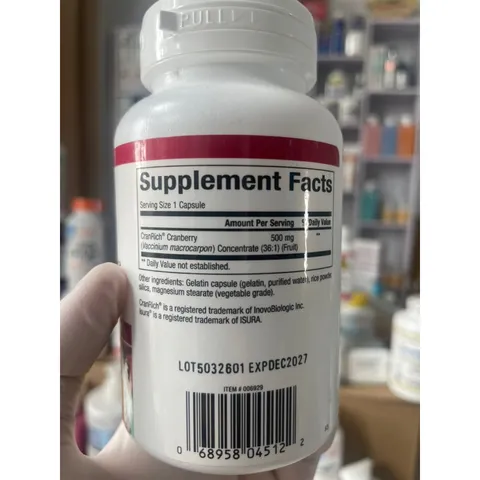 [MỸ] Viên uống 500mg CranRich Super Strength Cranberry Concentrate 90 viên Natural factors