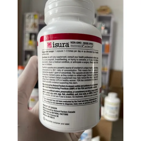 [MỸ] Viên uống 500mg CranRich Super Strength Cranberry Concentrate 90 viên Natural factors