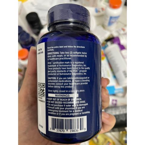 [MỸ] Viên Super Omega-3 EPA/DHA Fish Oil, Sesame Lignans & Olive Extract Life Extension 60 viên