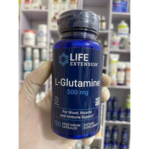 [MỸ] Viên L-Glutamine 500 mg Life Extension 100 viên hỗ trợ tâm trạng, cơ bắp và miễn dịch