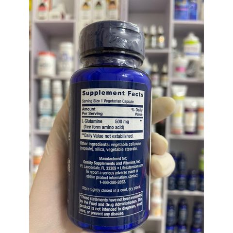 [MỸ] Viên L-Glutamine 500 mg Life Extension 100 viên hỗ trợ tâm trạng, cơ bắp và miễn dịch