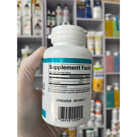 [MỸ] Viên R-Lipoic Acid 100mg 60 viêm Natural factors chống oxy hóa