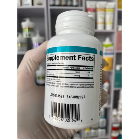 [MỸ] Viên R-Lipoic Acid 100mg 60 viêm Natural factors chống oxy hóa