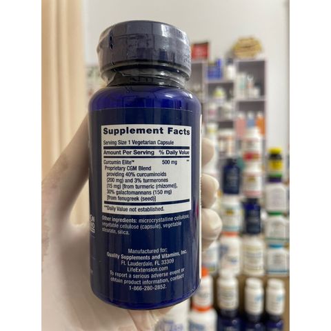 [MỸ] Viên Curcumin Elite 500mg turmeric extract Life extension 30viên khả dụng sinh học hơn 45,5 lần. chiết xuất Nghệ