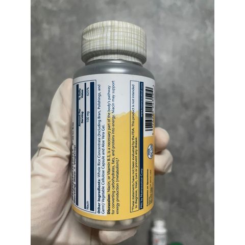 [Mỹ] viên Niacin 100mg SOLARAY 100 viên bừng đỏ