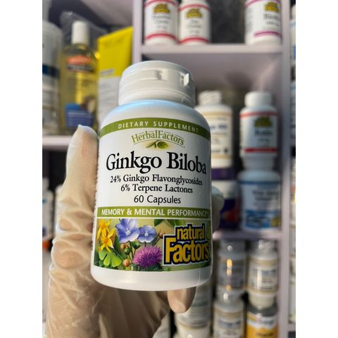 [MỸ] Viên Ginkgo Biloba Cải thiện tư duy và trí nhớ Natural Factors 60 viên