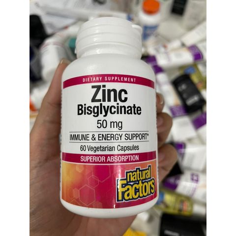 [MỸ] Viên Zinc Bisglycinate 50mg Natural Factors 60 Viên