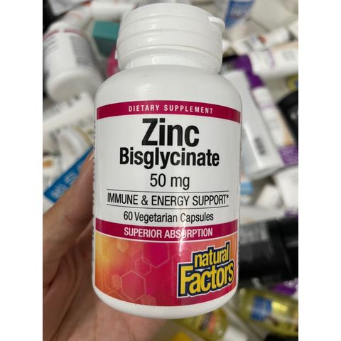 [MỸ] Viên Zinc Bisglycinate 50mg Natural Factors 60 Viên