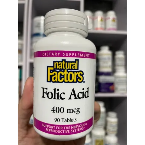 [MỸ]  viên Folic Acid 400mcg 90 viên natural factors