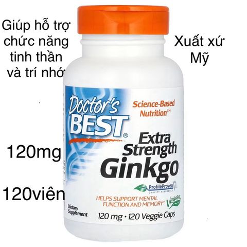 [MỸ] Viên Extra Strength Ginkgo 120mg 120 viên Doctor's Best