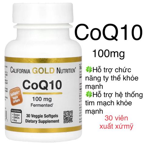 [MỸ] viên CoQ10, 100 mg , 30 viên California Gold Nutrition Q10