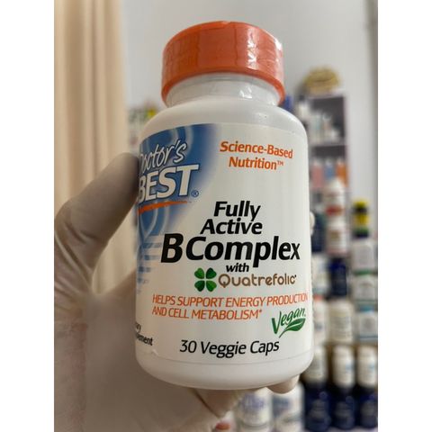 [MỸ] Viên Fully Active B Complex With Quatrefolic 30 viên Doctor's Best thuần chay Bổ sung chế độ ăn uống.