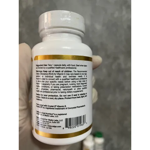[MỸ] viên Bioactive Vitamin E, 335 mg (500 IU) California Gold Nutrition