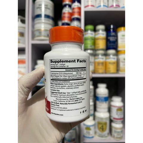 [MỸ] viên High Absorption CoQ10 with BioPerine 100mg 60 viên Doctor's Best Q10