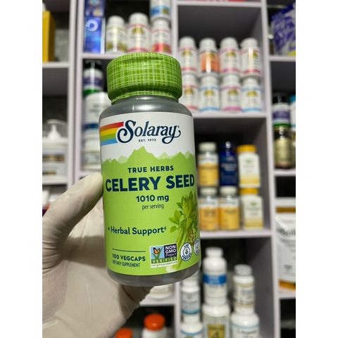 [MỸ] Viên Celery seed (Apium graveolens) hạt cây cần tây Solaray 100 viên 1010mg