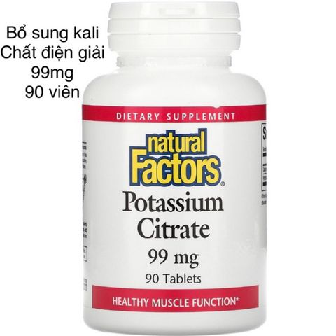 [MỸ] viên Potassium 99mg 90 viên bố sung kali, điện giải cho cơ thể Natural factors