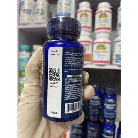 [MỸ] Viên TMG (Trimethylglycine) 500mg 60 viên liquid vegetarian Life Extension hỗ trợ chức năng gan & sức khỏe tim mạch