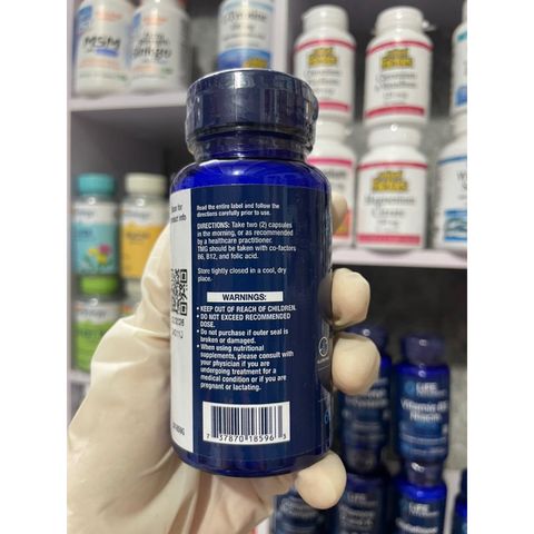 [MỸ] Viên TMG (Trimethylglycine) 500mg 60 viên liquid vegetarian Life Extension hỗ trợ chức năng gan & sức khỏe tim mạch