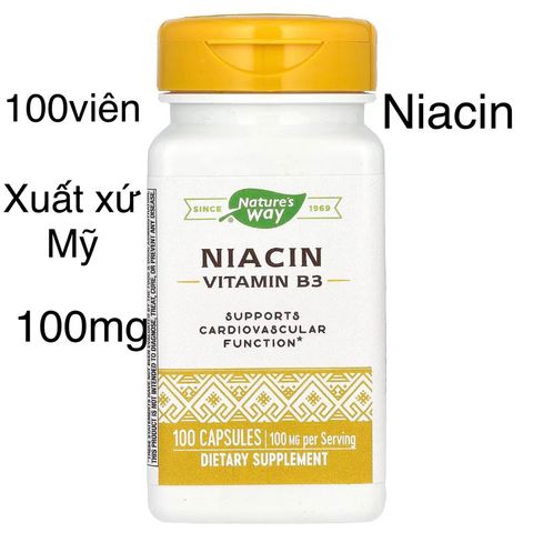 [MỸ] viên Niacin 100mg Nature’s Way 100 viên