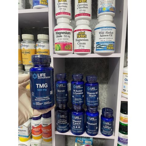 [MỸ] Viên TMG (Trimethylglycine) 500mg 60 viên liquid vegetarian Life Extension hỗ trợ chức năng gan & sức khỏe tim mạch
