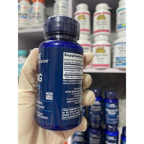 [MỸ] Viên TMG (Trimethylglycine) 500mg 60 viên liquid vegetarian Life Extension hỗ trợ chức năng gan & sức khỏe tim mạch