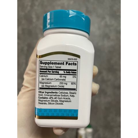 [MỸ] viên Magnesium 250mg , 110 viên 21st century