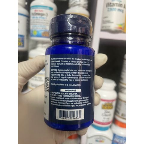 [MỸ] viên Zinc Lozenges citrus orange 60 viên Life Extension bổ sung vitamin