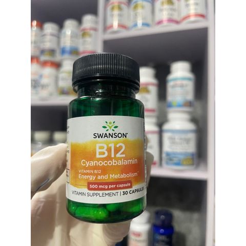 [MỸ] Viên Vitamin B12 30 viên Swanson 500mcg bổ sung khoáng chất cho cơ thể