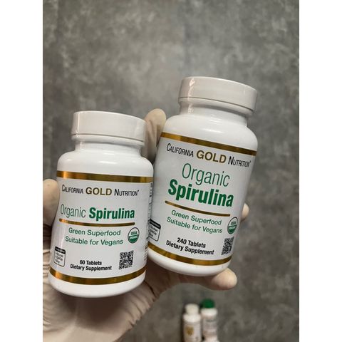 [MỸ ] viên Tảo xoắn Spirulina hữu cơ California Gold Nutrition
