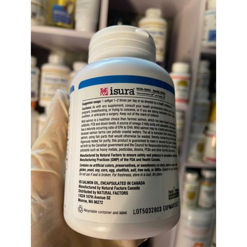 [MỸ] viên Omega-3 EPA & DHA 150 mg Wild alaskan salmon oil chiết xuất cá hồi hoang dã 90 viên 1000mg Natural factors