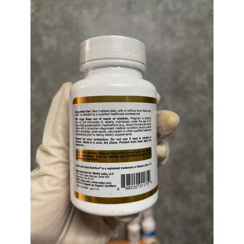 [MỸ ] viên Tảo xoắn Spirulina hữu cơ California Gold Nutrition