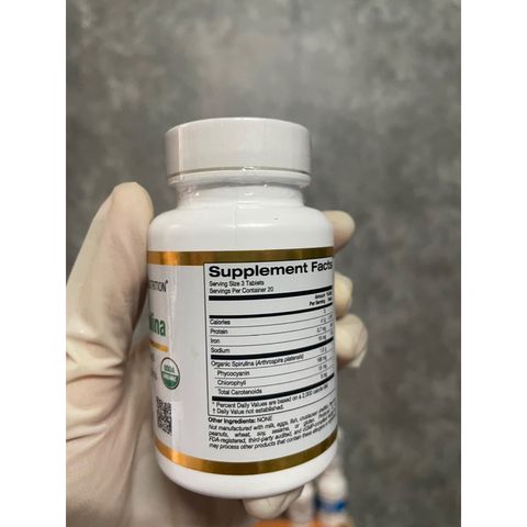 [MỸ ] viên Tảo xoắn Spirulina hữu cơ California Gold Nutrition