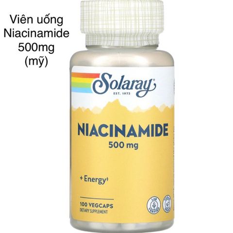[MỸ] viên Niacinamide 500mg  Solaray  100 viên giúp da ngừa mụn..vv