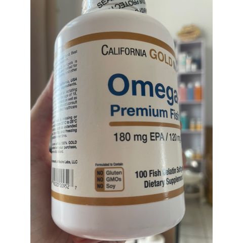 [Mỹ] viên Premium Omega-3 Fish Oil California Gold Nutrition 100 viên giúp làm đẹp da tóc cải thiện mắt, giấc ngủ.