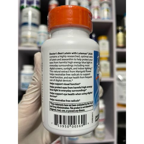 [MỸ] viên Lutein with Lutemax® 2020 20mg 60 viên Doctor's Best hỗ trợ tăng cường thị lực