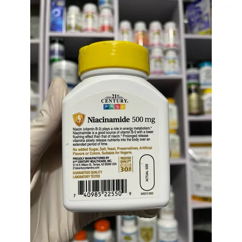 [MỸ] viên Niacinamide 500mg 21st Century 110 viên giúp bổ sung vitamin