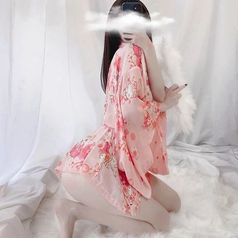 Áo Choàng Ngủ Kimono Hoa Anh Đào Sexy Gợi Cảm Áo Khoác Nữ Ngoài Cosplay Cổ Trang Nhật Bản Quyến Rũ - N742