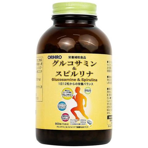 [Hàng Nhập khẩu] Viên uống Orihiro Glucosamine and Spirulna 900 viên - Nhật Bản-Viên uống tăng tiết dịch khớp giảm thoái hóa khớp